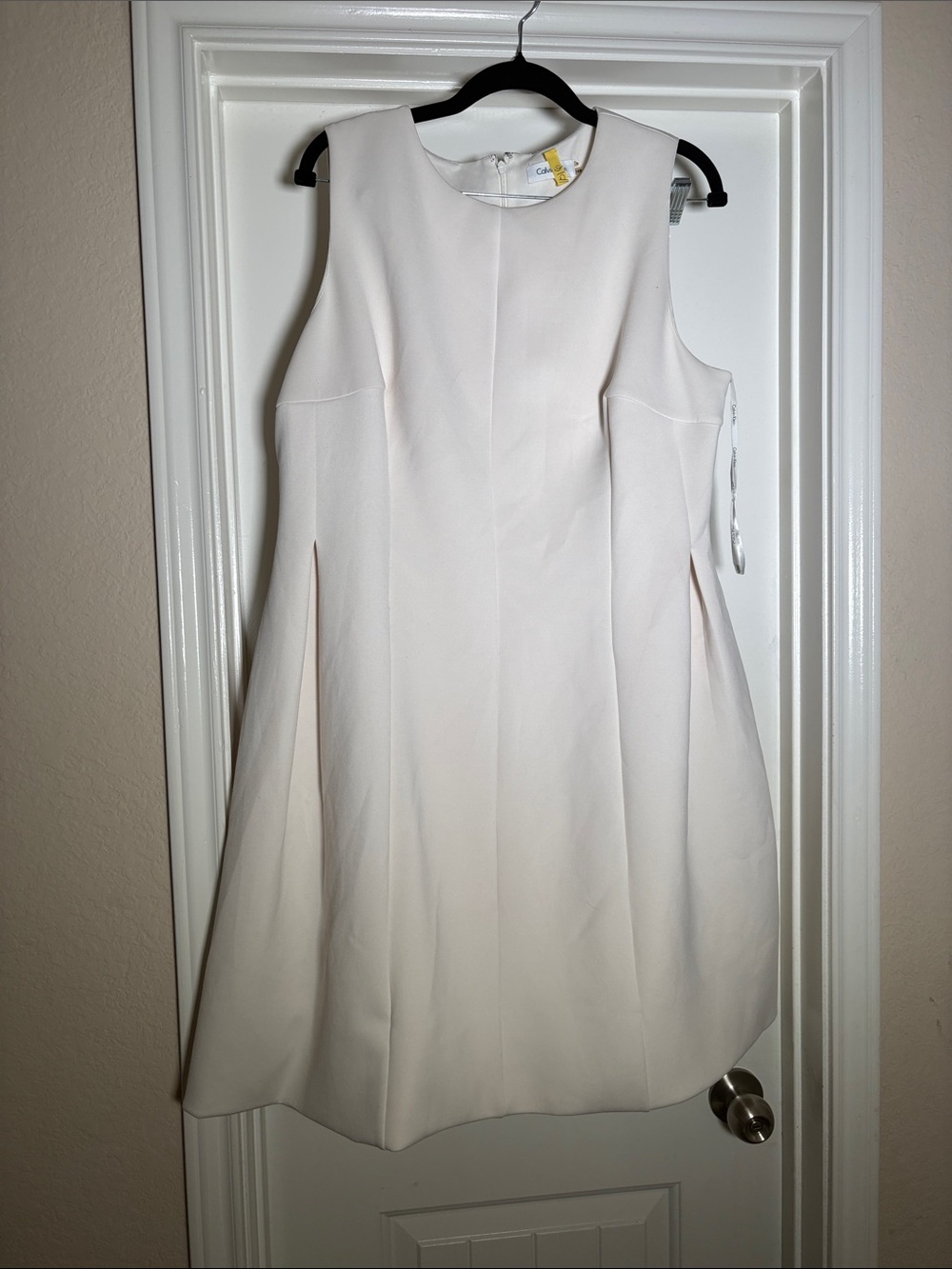 Calvin Klein Sleeveless Mini Dress in Cream